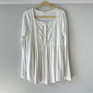 FREE PEOPLE Button Embroidered Tunic